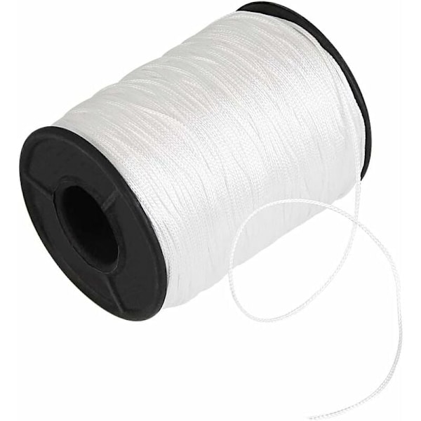150 meter flettet snor for persienner, 1 mm diameter hvit polyetylen snor for persienner i aluminium, lamellgardiner, skodder, hagearbeid, planter og håndverk