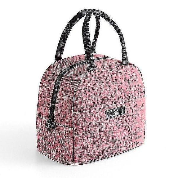 1. Lunchtaske Vandtæt Bærbar Lynlås Termisk Oxford Køler Picknick Lunchposer (Rosa)