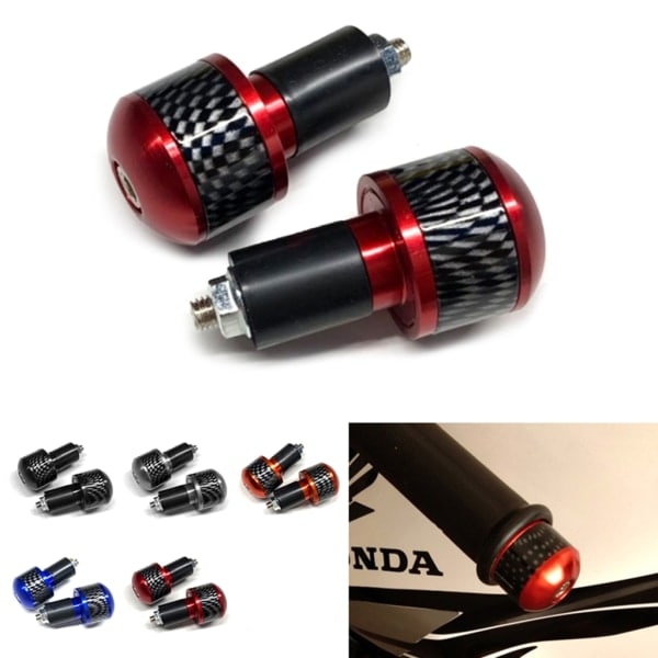 2x Styrgrep Handtak Bar End Plug Cap for BWS MSX Dirt Bike Scootor E-sykkel Rød