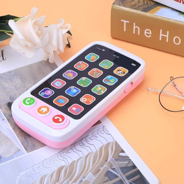 Galaxy Barns elektroniske mobiltelefon med musikk og lett fortellermaskin (rosa) rosa