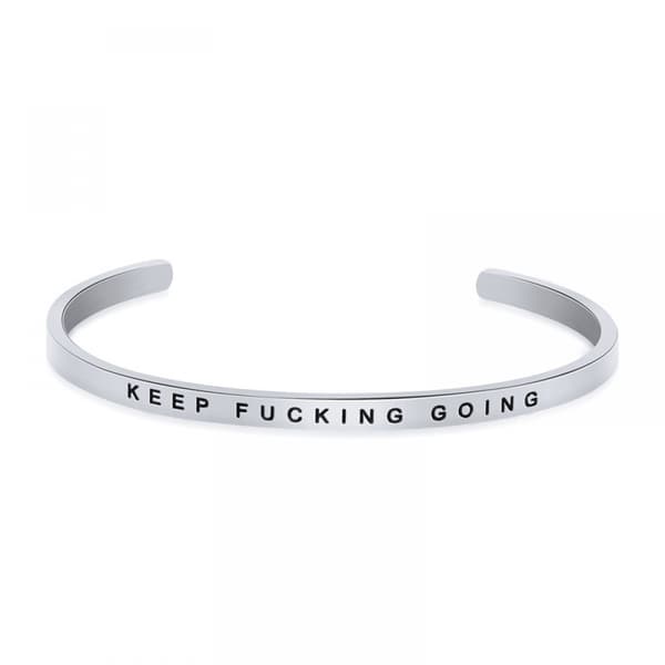 Trendy 4mm armbånd i rustfritt stål med fin tekst