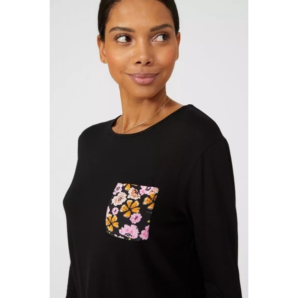 Debenhams Dam/Dam Höstängströja Långärmad Pyjamas Svart 8 UK - 10 UK