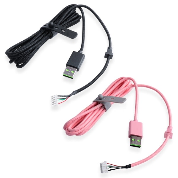 USB laddningskabel PVC Line Wire för Razer Kraken Ultimate / 7.1 V2 RGB / V3 Wired / Kitty Edition h?rlursdelreparation Black