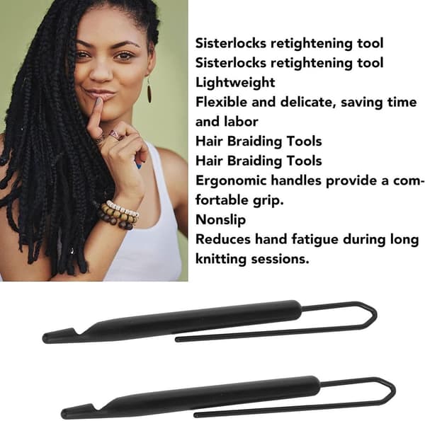 Dreadlocks Nåle - 2 stk. - Professionelt Hæklenålesæt - Dreadlocks Extensions Hæklesæt - Dreadlock Værktøj Ergonomisk Hæklenål - Nåleværktøj