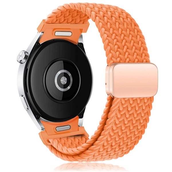 Flettet armbånd for Samsung Galaxy Watch 6 4 classic/5 Pro 45mm 47mm 43mm 44mm 40mm Magnetisk armbånd uten mellomrom Galaxy Watch 6 stropper oransje orange 4 classic 42mm 46mm