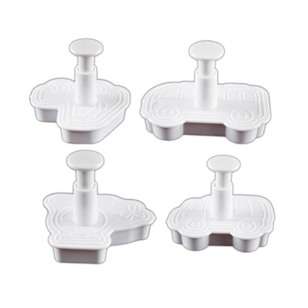 4 stk Cykel Bil Mønster Plast Form Form