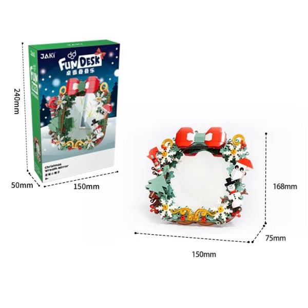 Julepuslesett med byggeklosser 3D-fotoramme Flere juledekorasjoner DIY-leker Fargerike