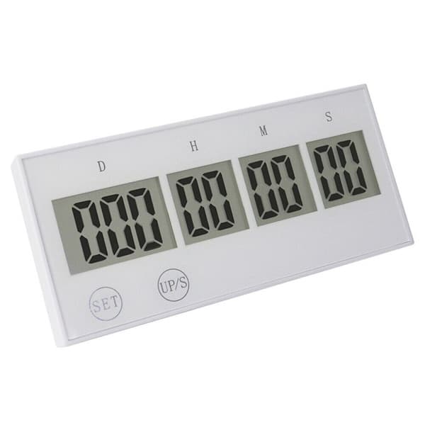 999 Dages Nedtællingsur Elektronisk Digital Timer HVID Hvid White White