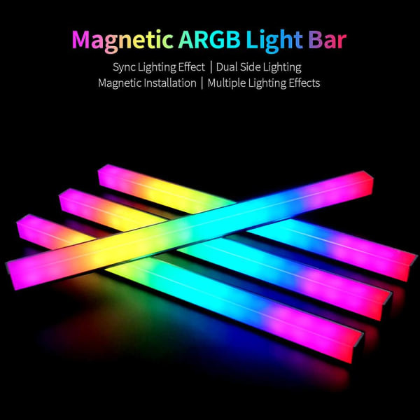 LED Light Bar Dobbeltsidig Light Strip Regnbue Case Light Bar