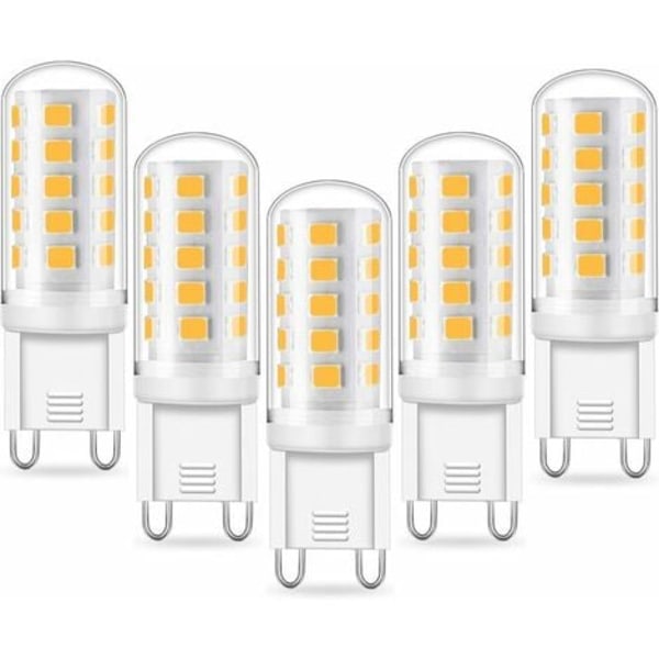 G9 LED-pære - 5W tilsvarer 3,2W -3,4W G9 halogen, 420LM, minipære, kaldhvit 6000K, flimmerfri, AC100-265V, IKKE-dimbar, pakke med 5