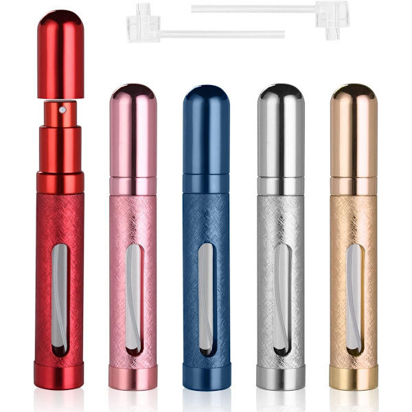 Pieces Parfym Atomizer Påfyllningsbar - Mini Parfymflaskor - Reseflaskor 12ML - Läcksäker Parfymflaska - Handbagage - 5 Färger