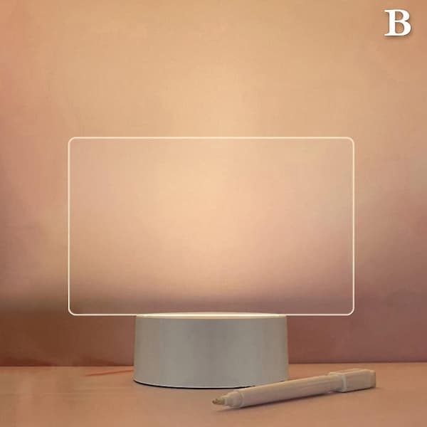 Creative USB Message Board Lamp, LED Night Light with Pen DIY Night Light Decoration B Transparent B Transparent