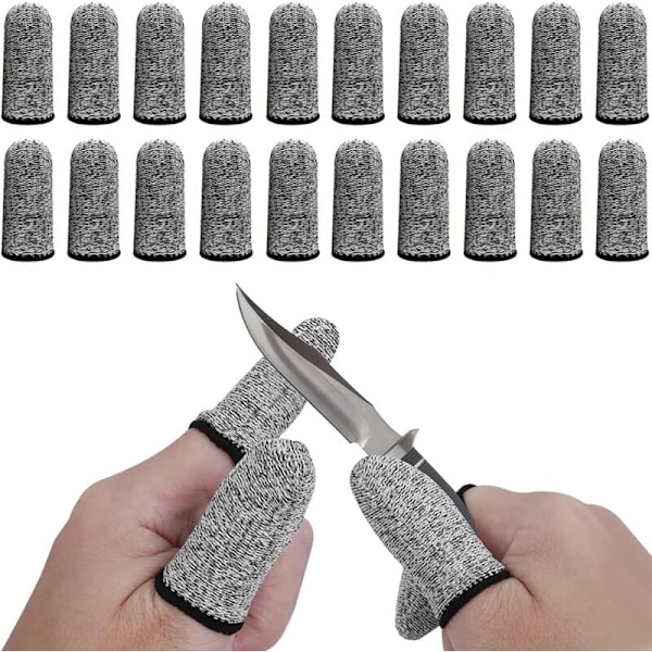 20-pack Fingerskydd Skärtåligt Skydd för Kök, Arbete, Snideri, Halkfritt, Återanvändbart
