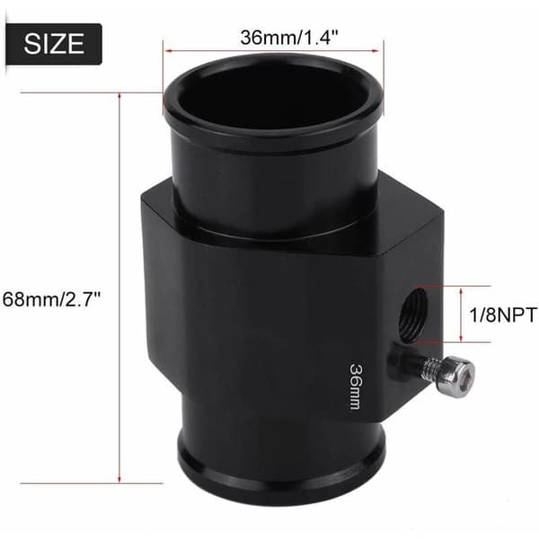 Vandtemperatursensor, bil vandtemperatur slange måler adapter temperaturprobe radiator samling (36mm)