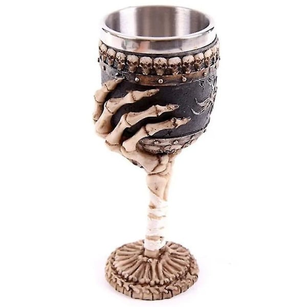 Palm Skull Goblet Kreativ Hemanda Glas 3D Tredimensionellt Rostfritt Stål Riddare Vinglas2