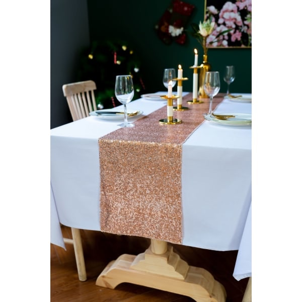 Pöytäjuoksu ROSE GOLD - 12X108 tuumaa Glitter Pöytäjuoksu