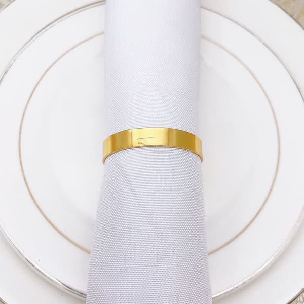 12 stk. metal servietringe guld - elegant servietring - juleservietringe - boho rund servietring guld til bryllupper - festmiddag