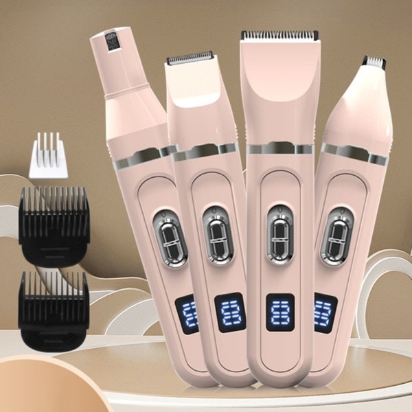 Pet Grooming Clipper Elektrisk Hundhårklipp Pet Hair Trimmer Husdyrsnagelsliper Rosa