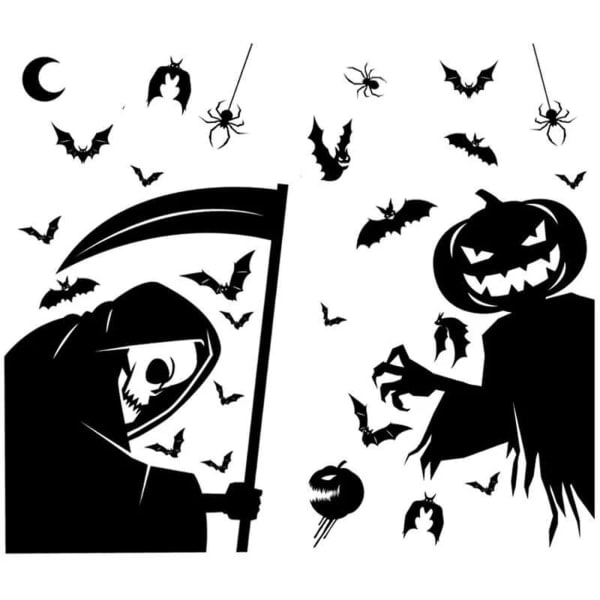 Fladdermusspøkelse, vindusdekorasjoner, 4 Halloween-vindusdekorasjoner