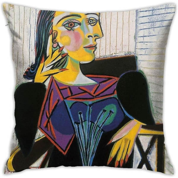 Portræt af Dora Maar - Pablo Picasso Hjem Dekorative Pudebetræk til Sofa Sofa Pudebetræk 18\"x18\"