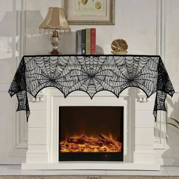 Halloween dekorationer, Halloween rund spetsdug, Rektangulær
