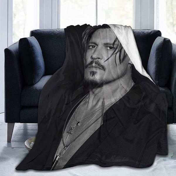 Johnny Depp Ultramjuk Mikrofiberfilt Mjuk och Varm Fluffig Mysig Mikrofiberfilt för Tryckt Filt Flanellfilt för 50x40in 125x100cm