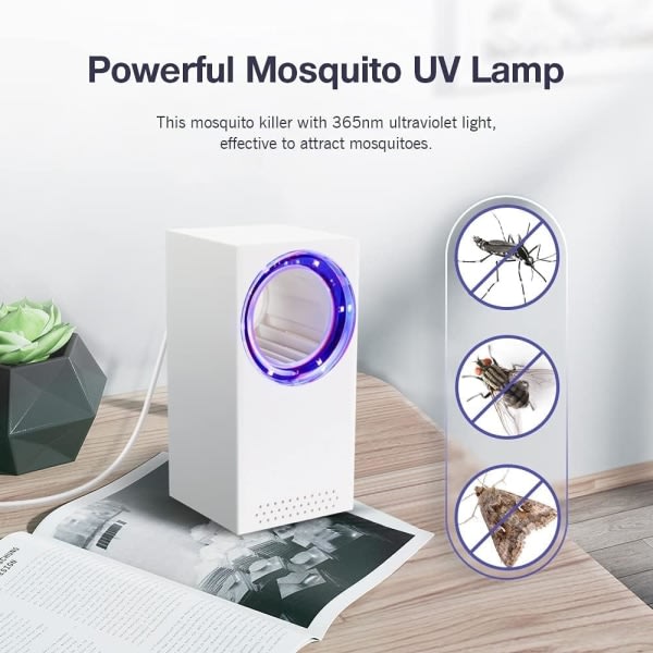 Mosquito Killer Lamp, Bærbar Flugdödare Lampa Elektrisk Bug Zapper Tyst UV Mosquito Killer Lamp USB Frukt Flugfälla for Inomhus Utomhus Hem Kök
