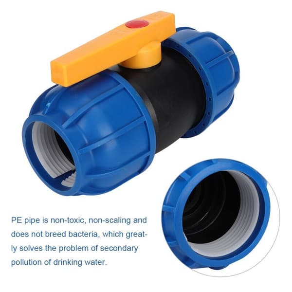 63mm PE Röranslutningsventiler, Vattenröranslutningsventiler, Kulventilsfittings..DEBUNS