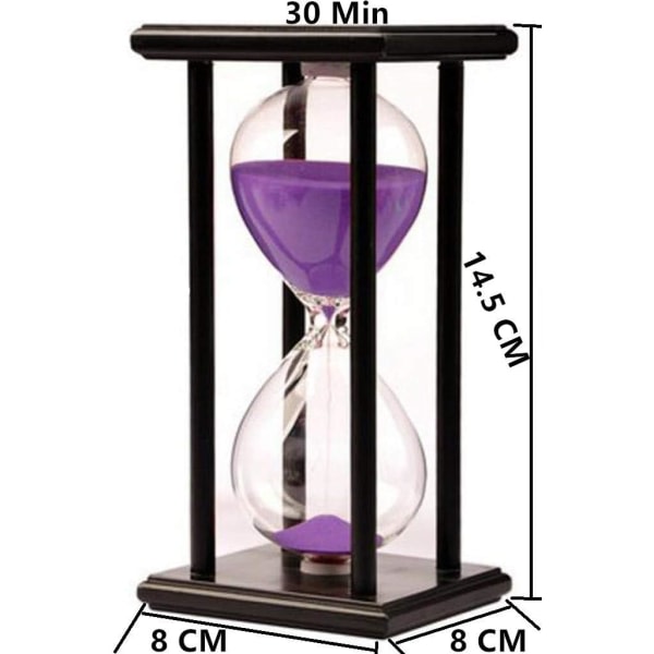 30 Minutters Sandklokke, 30 Min Hjeminnredning Sandklokke Timer Kontorpynt Sandklokke Tre Ramme Sandklokke Timer Sandklokke Kjøkken Timer Lilla