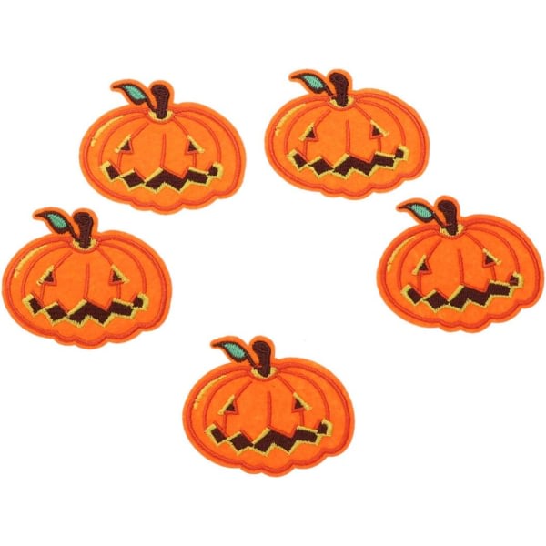 Galaxy Halloween Broderi Patch Pumpa Skjelett Applikasjon Klær Dekorasjon 5 stykker