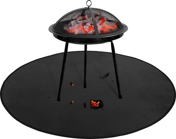 Grillöverdrag BBQ - Brandsäker Matta - Säkerhet - Camping - Eldstad - Brandhämmande Skyddsmatta - Eldstad Matta - Rund - Grillmattor för