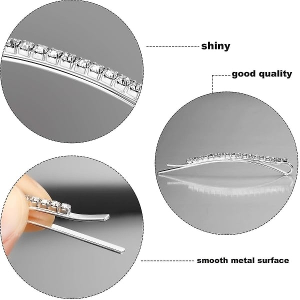 10 st Rhinestone Bobby Pins Metall Hårklämmor Klarkristall Hårnålsdekorationer för Dam Kvinnor Gi