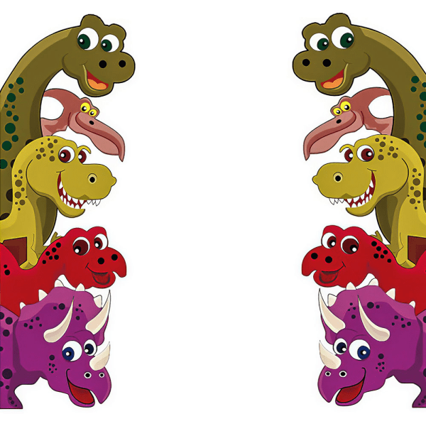 2st tecknade dinosaurieväggklistermärken för dörrdekoration för barnrumsskötare