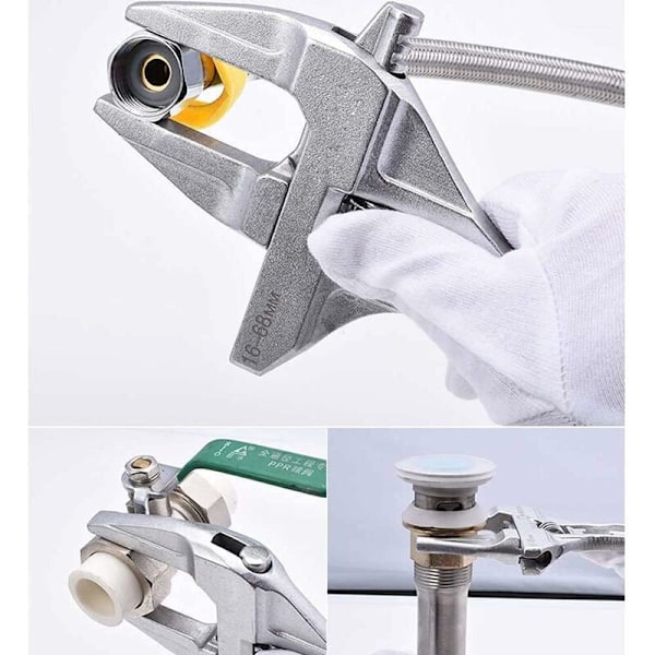 6-68mm Justerbar Skiftenøkkel Bred Kjeve Badekromsnøkkel Aluminium Legering Håndverktøy for Stramming eller Løsning av Muttere og Bolter