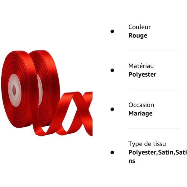 2 ruller 92 M satinbånd bredde 2 cm - Dekoration til blomster, gaver