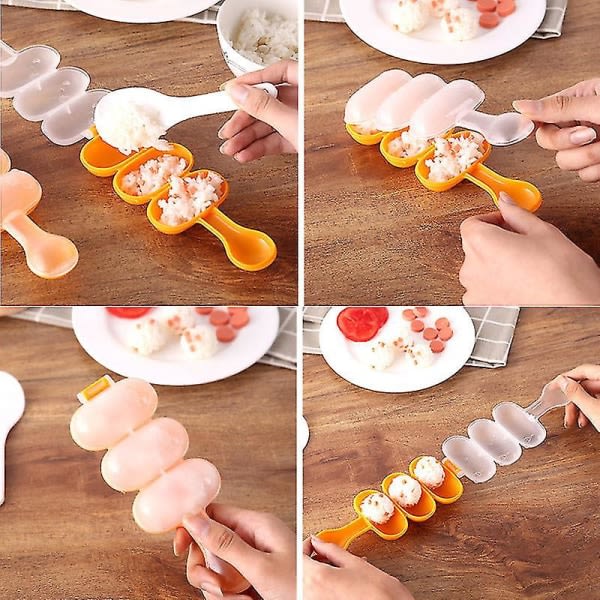 Baby Ris og Grønnsak Form Vibrator Mat Dekorasjon Barnelunsj DIY Sushi Maker Form Kjøkkenutstyr