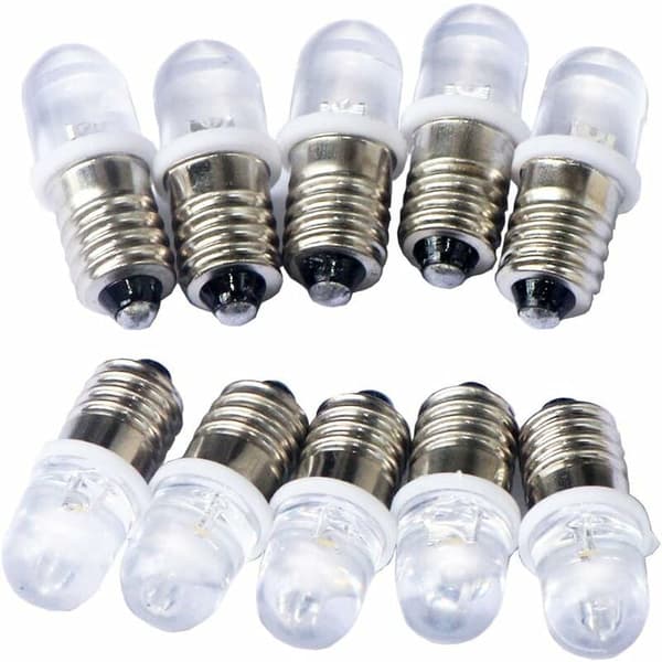 10 stk. E10 12V Spot LED Pærer Varm Hvit