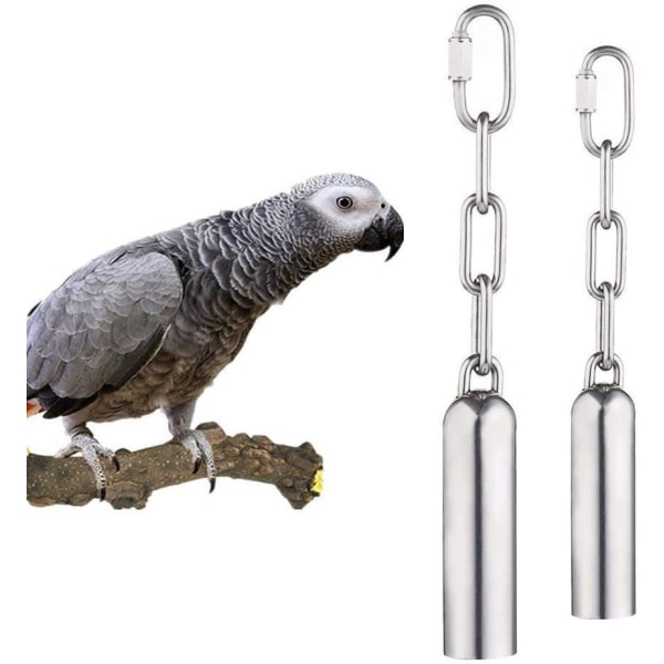 Rostfritt stål Bell Leksaker för papegojor 2 st, Rostfritt stål Bell