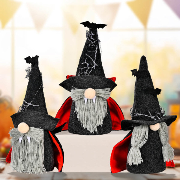 Halloween Gnomes Dekorasjoner Ansiktslös Wizard Halloween Festival Docka Dvärg Tomte Gnome Skrivbordsdekorationer Presenter Fest null - B