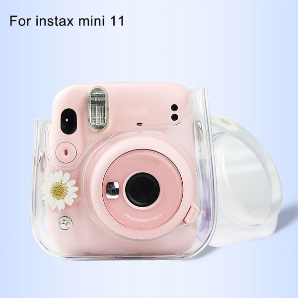 Instax Mini 11 -kameran välittömän kuvan kotelo, läpinäkyvä kukkakuvioinen suojakotelo