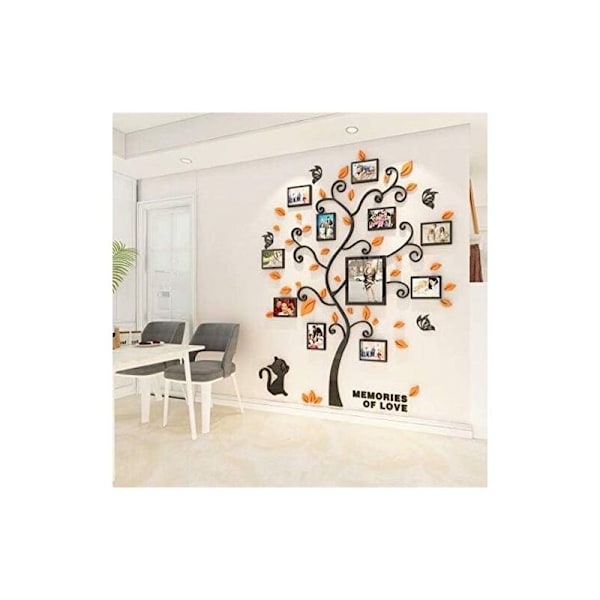 Tre Veggklistremerker Fotoramme 3D DIY Mural Dekaler Kunst Hjemmedekorasjon for Soverom, Stue, Barnerom, Hall, Barnehage, Gave (Svart, XL)