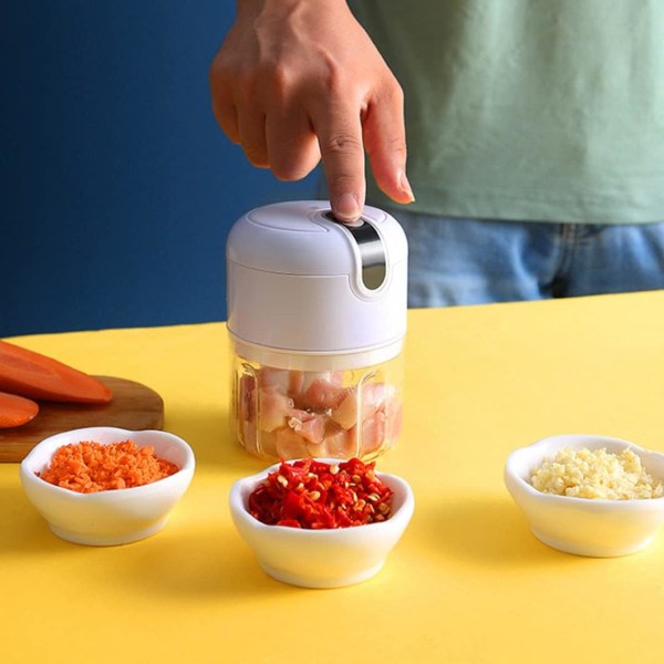 Elektrisk hvidløgshakker, Mini Food Chopper, USB Opladning Mini Por