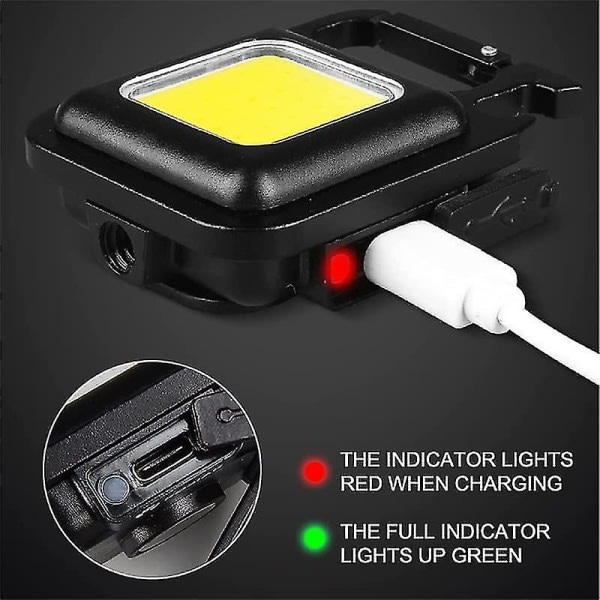 Mini LED COB Taskulamppu, 800 Lumenia COB Avaimenperä Taskulamppu tai Latautuva Mini LED Avaimenperä Taskulamppu