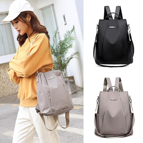 Anti-theft Backpack Waterproof Backpack Shoulder Bag BLACK - black