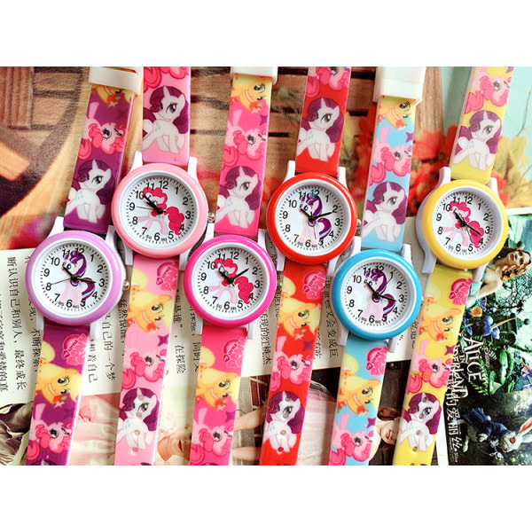 1 bitars klocka (rosa, My Little Pony), vattentät barnklocka