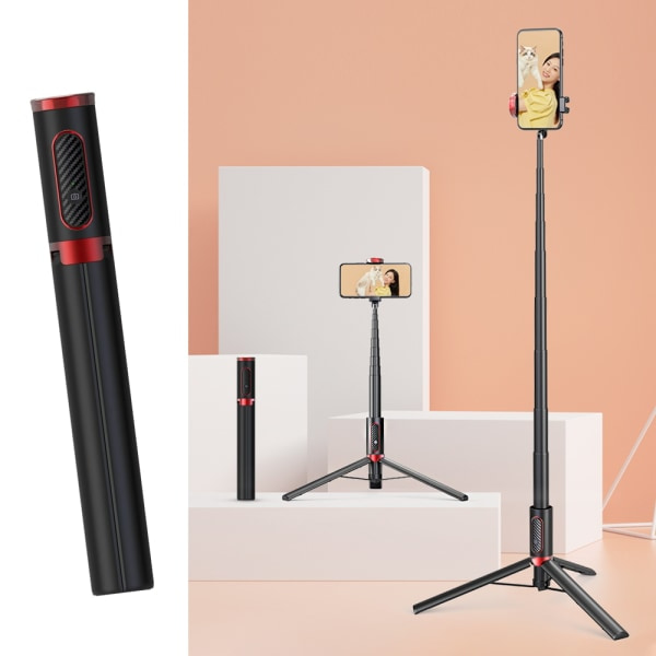 TG 1 STK 4,9 Ft Ammattimainen Selfie-tikku-jalusta, kevyt, Bluetooth
