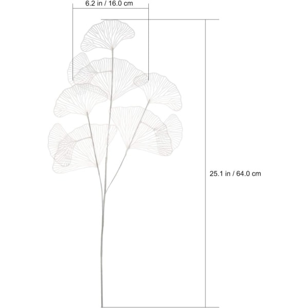 Galaxy 2-delad Gren Ginkgo Blad Dekoration Konstgjord gren Konstgjorda blad Växter (vita) Vit