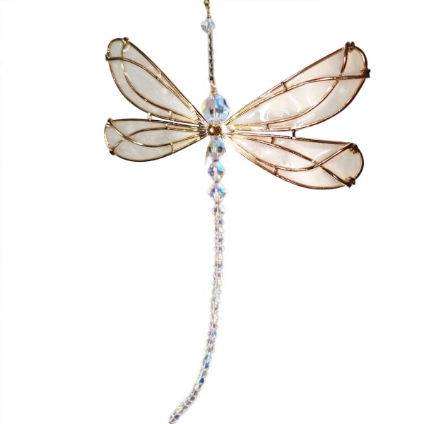 Vacker Crystal Dragonfly för Sun Catcher Rainbow Maker hänge med kedja Suncatcher hängande prydnad för bröllop Par null - 1