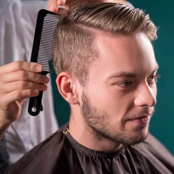 TG 6-pakks kammer, 9-tommers Clipper-kammer Flat Clipper-kam Barberblanding kam Varmebestandig (hvit)