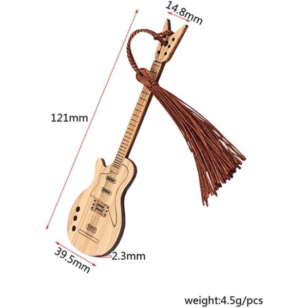 Galaxy Bokmärke i Bambugitarrform med Tofsar för DIY-projekt och Presentkort - 1C11 Färg 2